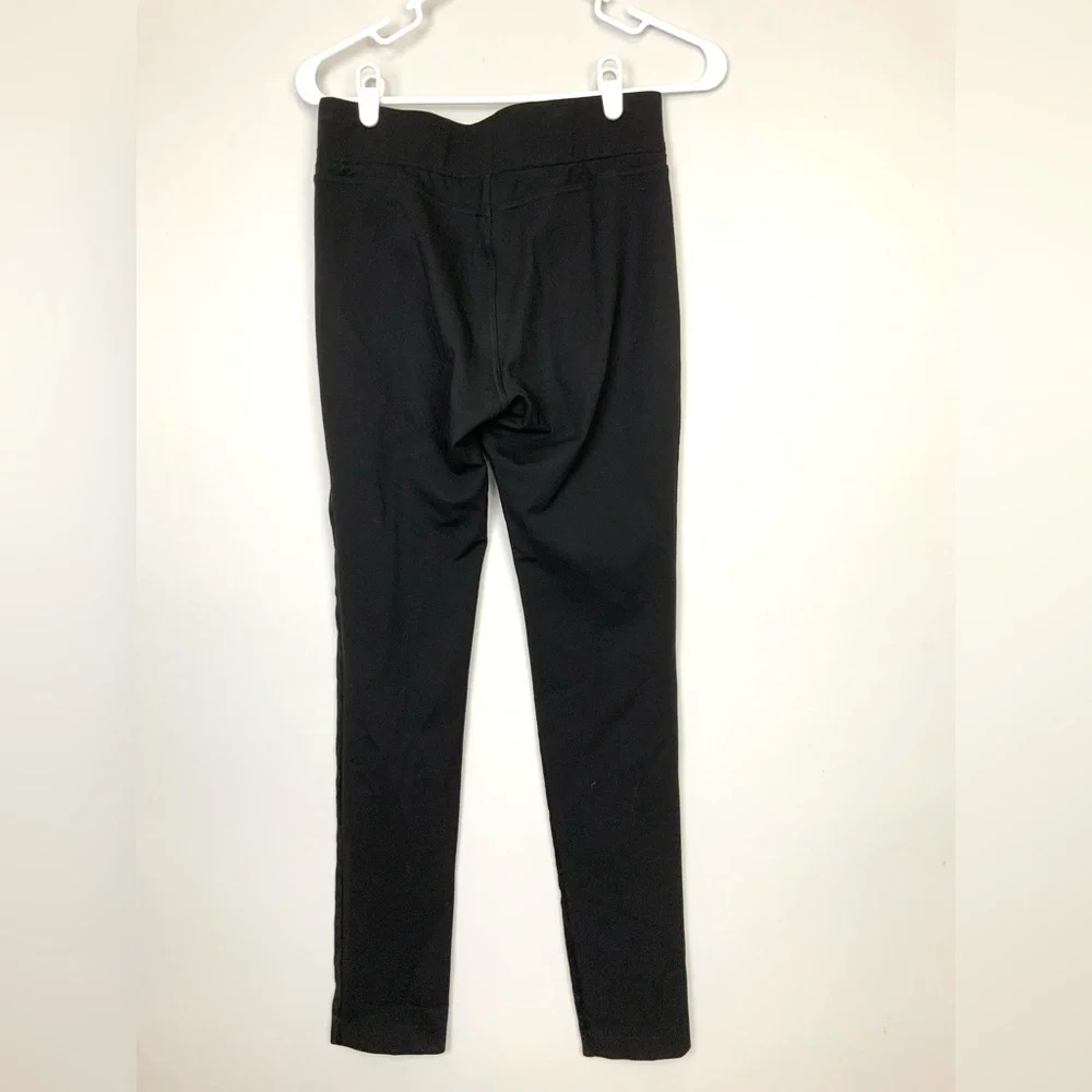 Lauren Ralph Lauren Sz 4 Black Genuine Suede Ponte Knit Leggings Pull On Pants - Picture 4 of 5